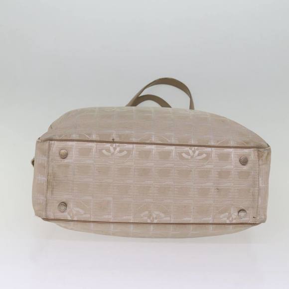 CHANEL New Travel Line Tote Bag Nylon Beige CC Auth th4946 - Picture 5 of 16